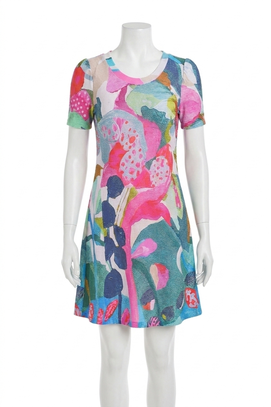 NEW DOLCEZZA simply art knit dress in pink